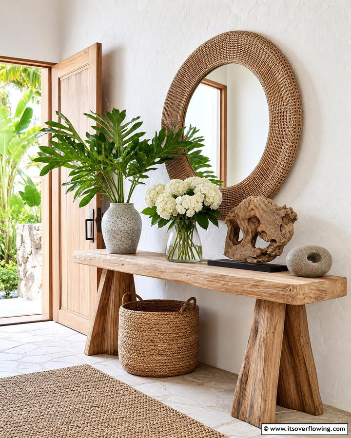 Nature Inspired Decor - 25 Entryway Table Decor Ideas to Welcome Guests in Style