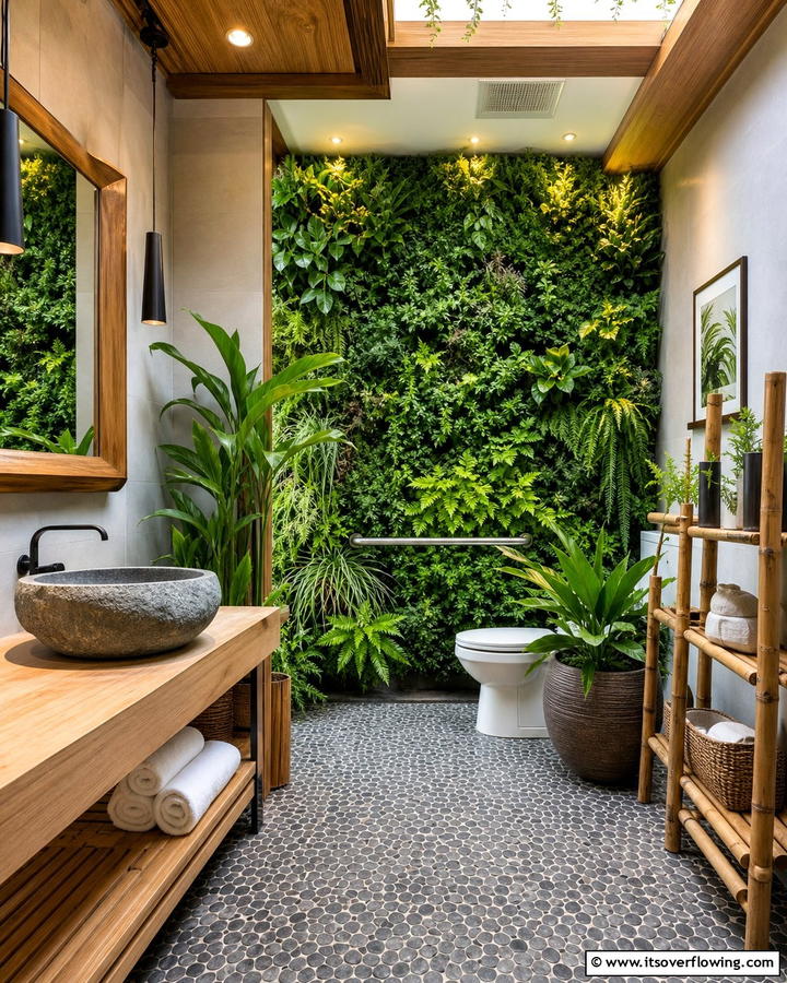 Nature Inspired Elements - 20 Restaurant Bathroom Ideas for a Stylish Space