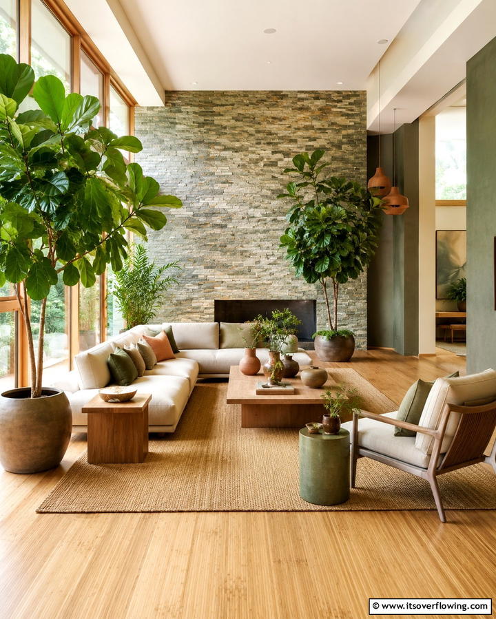 Nature Inspired Elements - 30 Pinterest Living Room Decor Ideas for 2024 Trends
