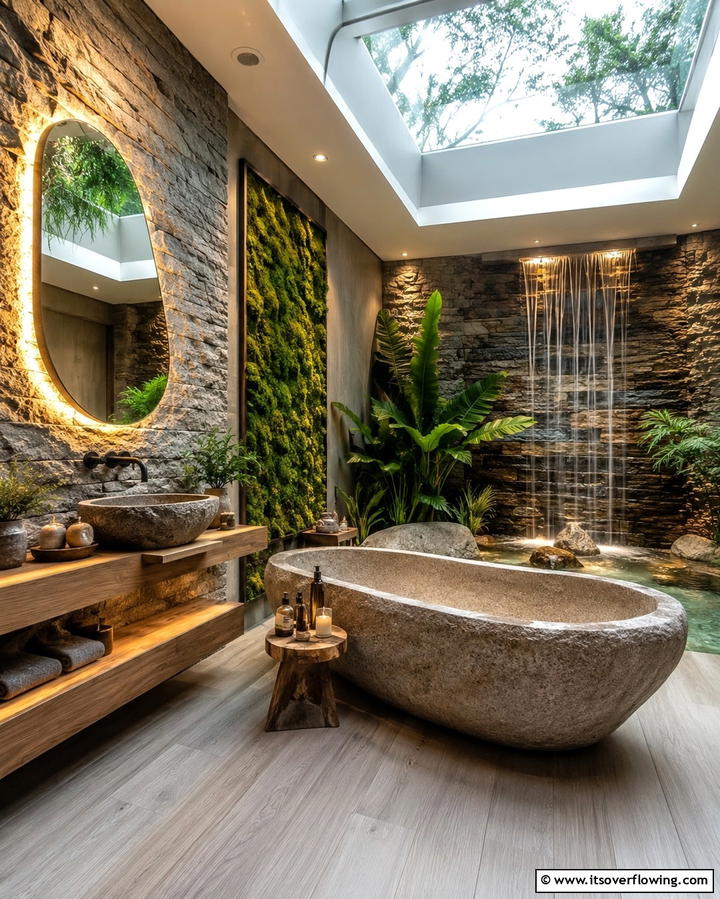 Nature Inspired Elements - 30 Romantic Bathroom Ideas for a Luxurious Spa Retreat