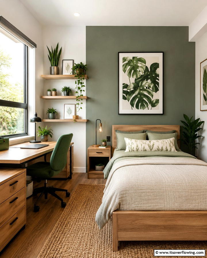 Nature Inspired Elements - 20 Student Bedroom Design Ideas for Study and Sleep