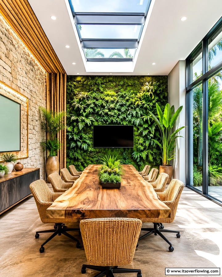 Nature Inspired Elements - 25 Conference Room Design Ideas for Inspiration