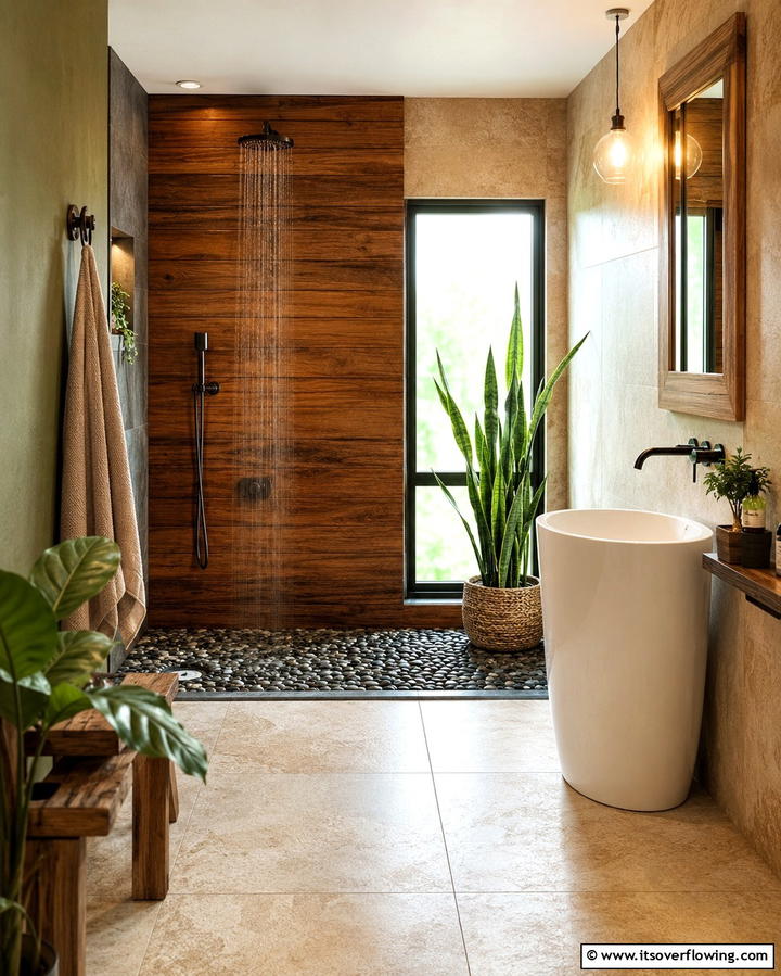 Nature Inspired Elements - 25 Hall Bathroom Ideas for Small and Functional Spaces
