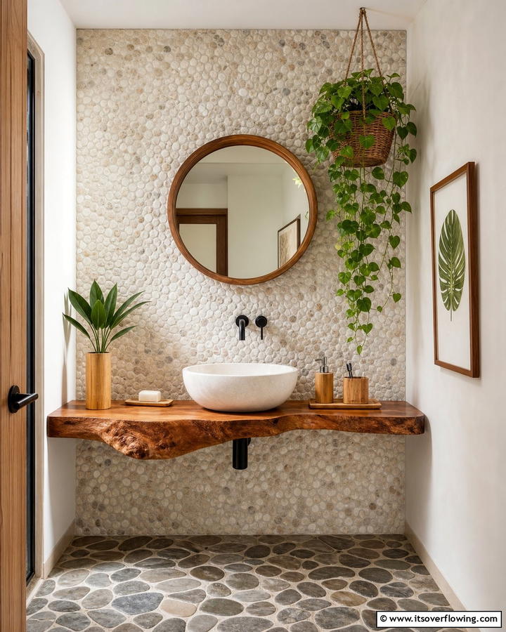 Nature Inspired Elements - 20 Eclectic Powder Room Ideas for a Unique Look