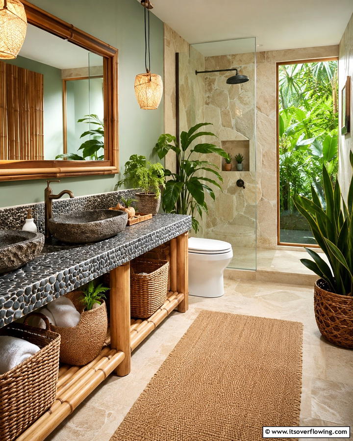 Nature Inspired Features - 25 Masculine Bathroom Ideas for a Bold Look