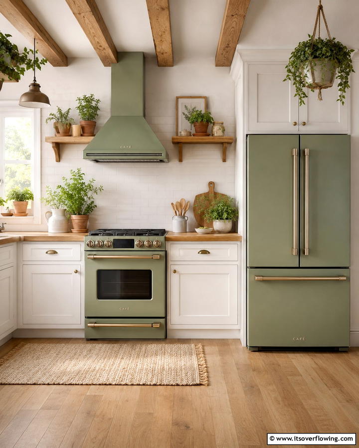 Nature Inspired Green Appliances - 25 Stylish Kitchen With Colored Appliances Ideas