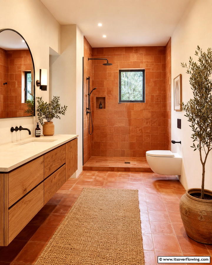 Nature Inspired Green - 30 Bold Colorful Bathroom Designs to Energize Your Morning Routine