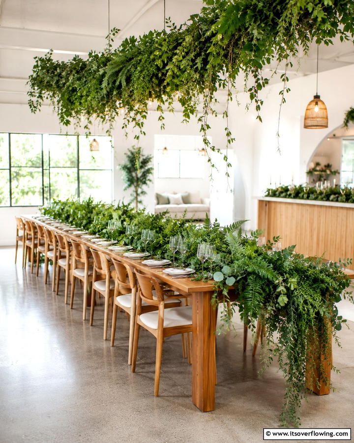 Nature Inspired Greenery Arrangement - 30 Baby Shower Centerpiece Ideas for Adorable Themes
