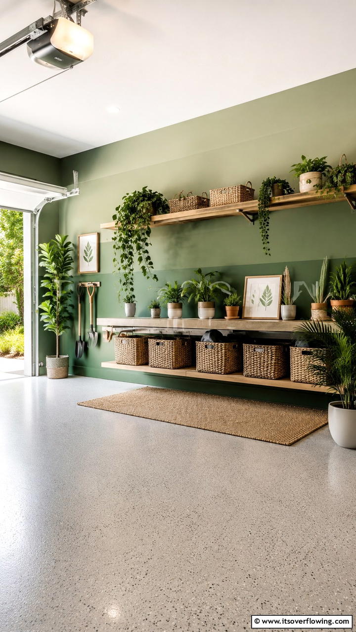Nature Inspired Greens - 30 Creative Garage Wall Paint Ideas for a Fresh Look