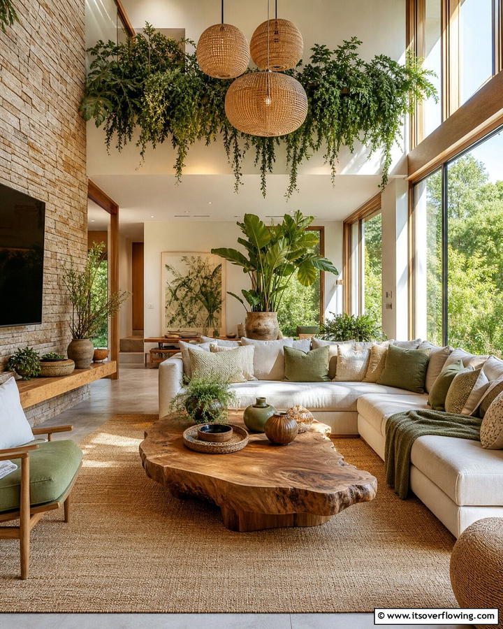 Nature Inspired Harmony - 21 Aesthetic Living Room Ideas for a Stylish & Cozy Retreat