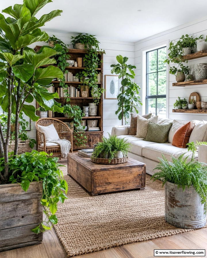 Nature Inspired Indoor Greenery - 21 Rustic Decor Ideas for Cozy Farmhouse-Chic Interior Accents