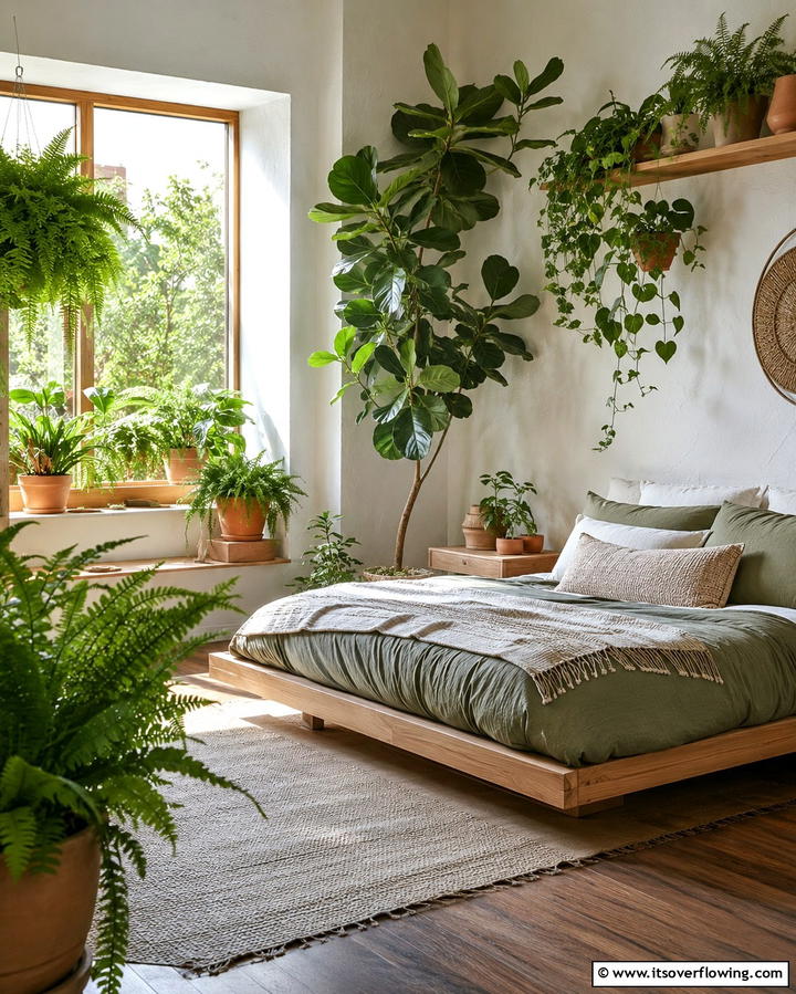 Nature Inspired Indoor Plants - 30 Vibrant Boho Teen Bedroom Ideas for Creative Self-Expression
