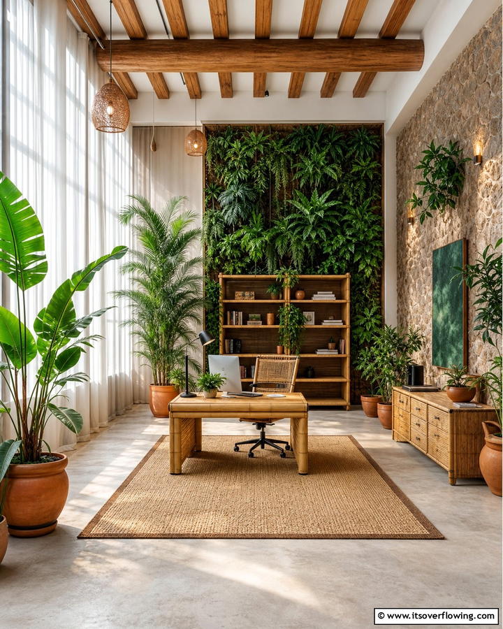 Nature Inspired Loft Office - 20 Loft Office Ideas for a Productive Workspace