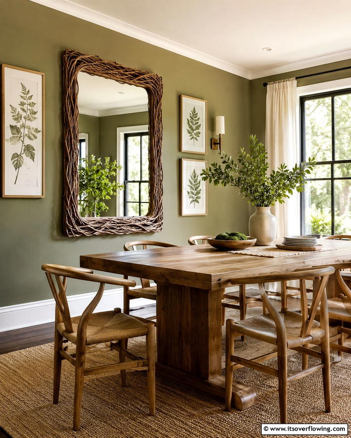 Nature Inspired Look - 30 Stunning Dining Room Mirror Ideas for Elegance
