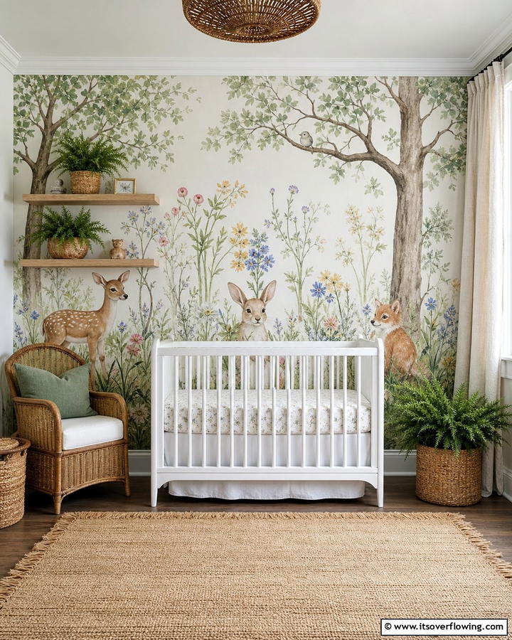Nature Inspired Murals - 30 Nursery Accent Wall Ideas for a Charming Baby Room