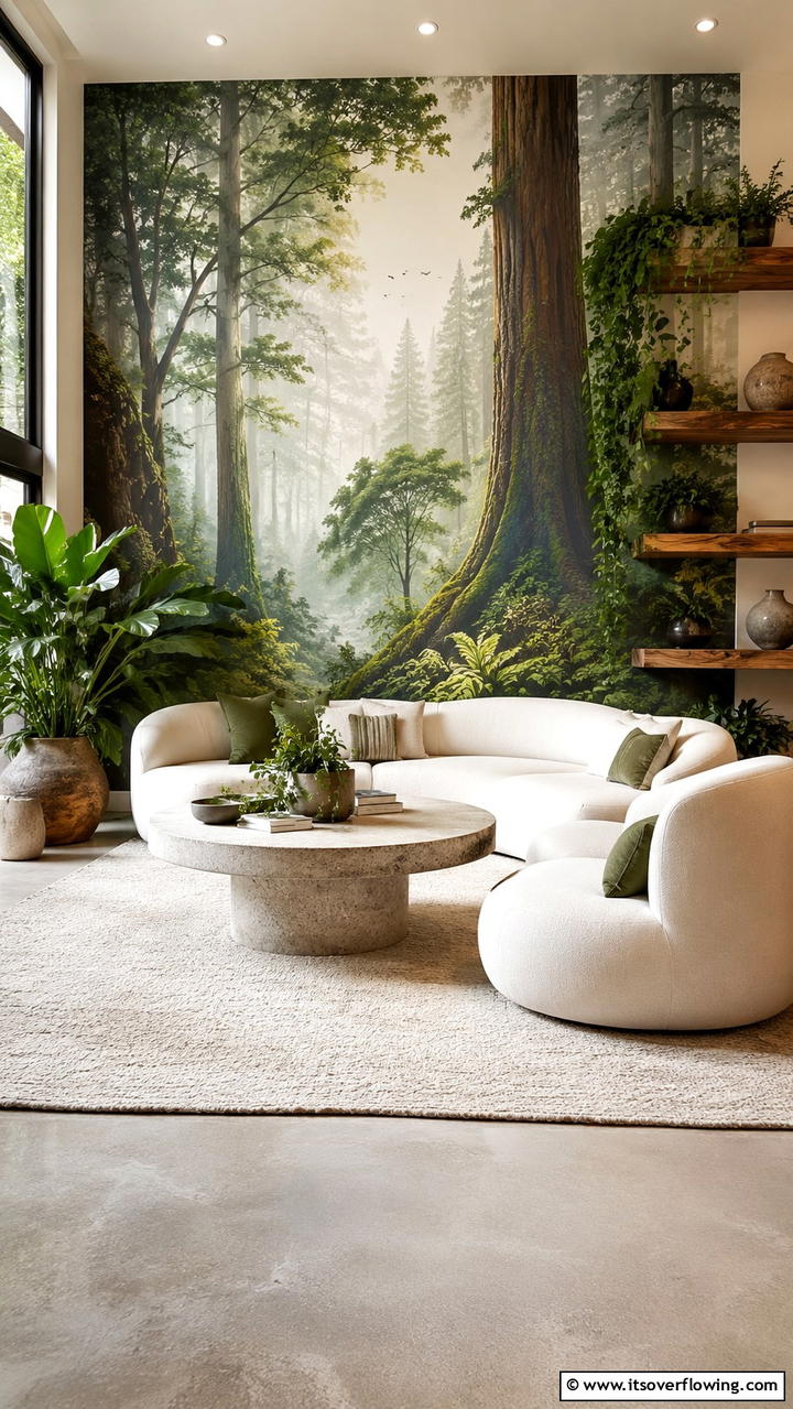 Nature Inspired Murals - 21 Stylish Wall Decor Ideas to Refresh Your Living Space