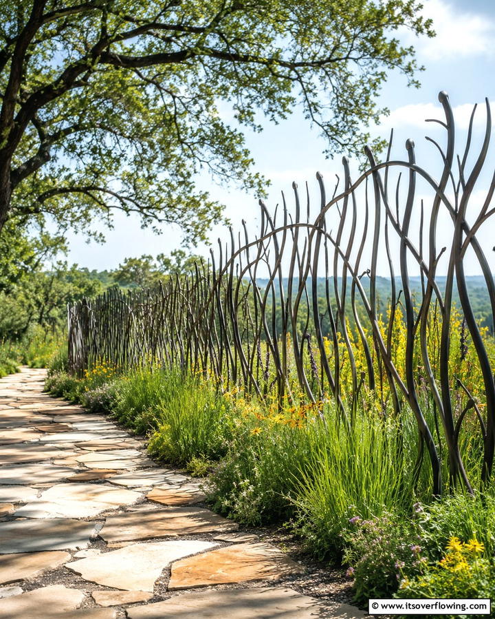 Nature Inspired Organic Fence - 30 Decorative Fence Ideas to Enhance Your Yard’s Aesthetic