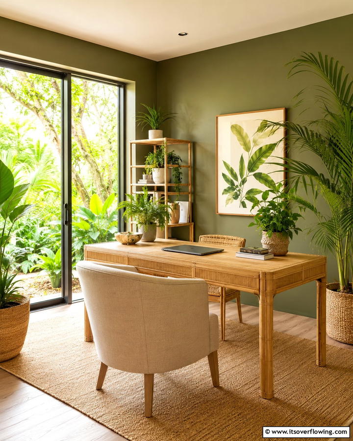 Nature Inspired Retreat - 30 Home Office Ideas Designed Specifically for Him