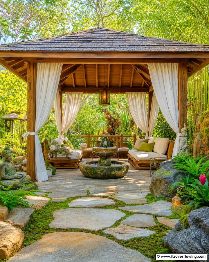 Nature Inspired Sanctuary - 21 Gazebo Patio Ideas for Shaded Outdoor Entertaining Spaces
