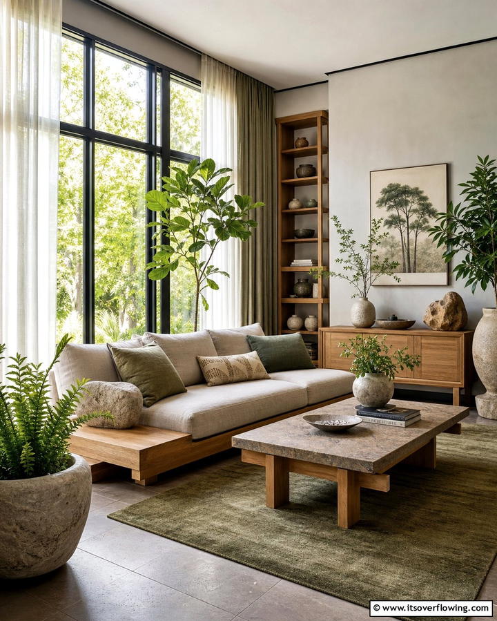 Nature Inspired Serenity - 25 Living Room With Grey Walls and Black Trim Ideas