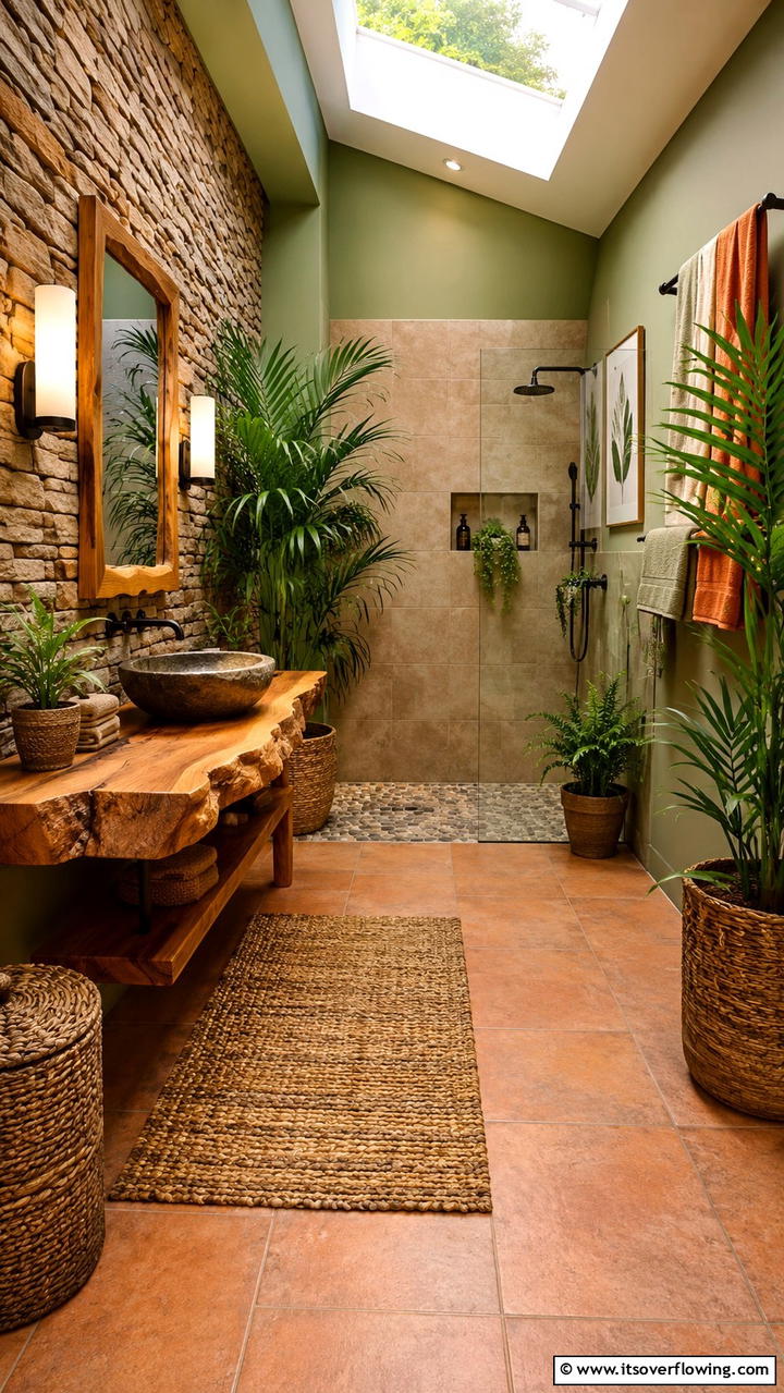 Nature Inspired Serenity - 30 Ensuite Bathroom Ideas for Luxurious Privacy