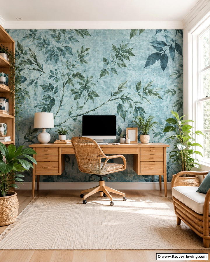 Nature Inspired Serenity - 30 Office Wallpaper Ideas for a Productive Workspace