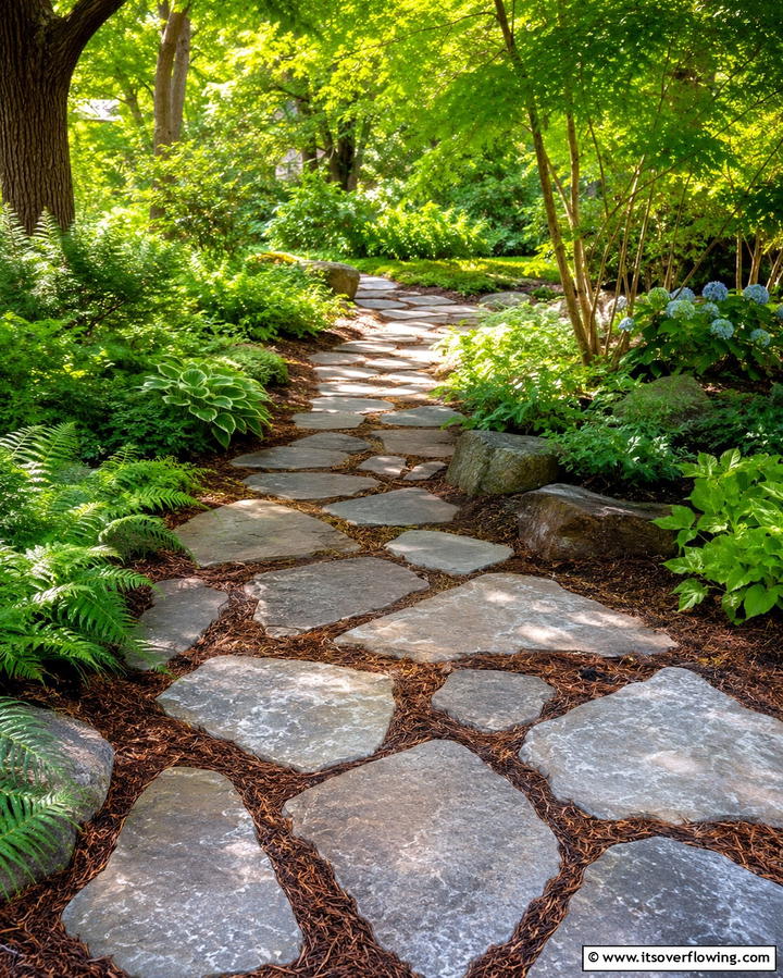 Nature Inspired Stone Walk - 30 Rock Walkway Ideas to Elevate Your Garden Design