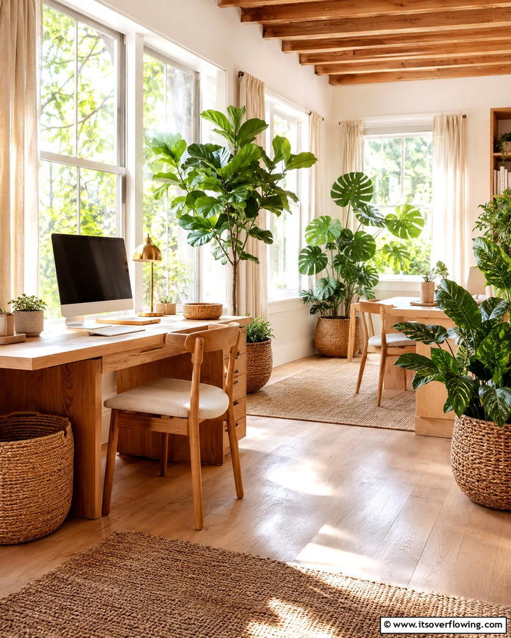 Nature Inspired Study Area - 30 Homeschool Room Ideas- Functional Learning Spaces at Home