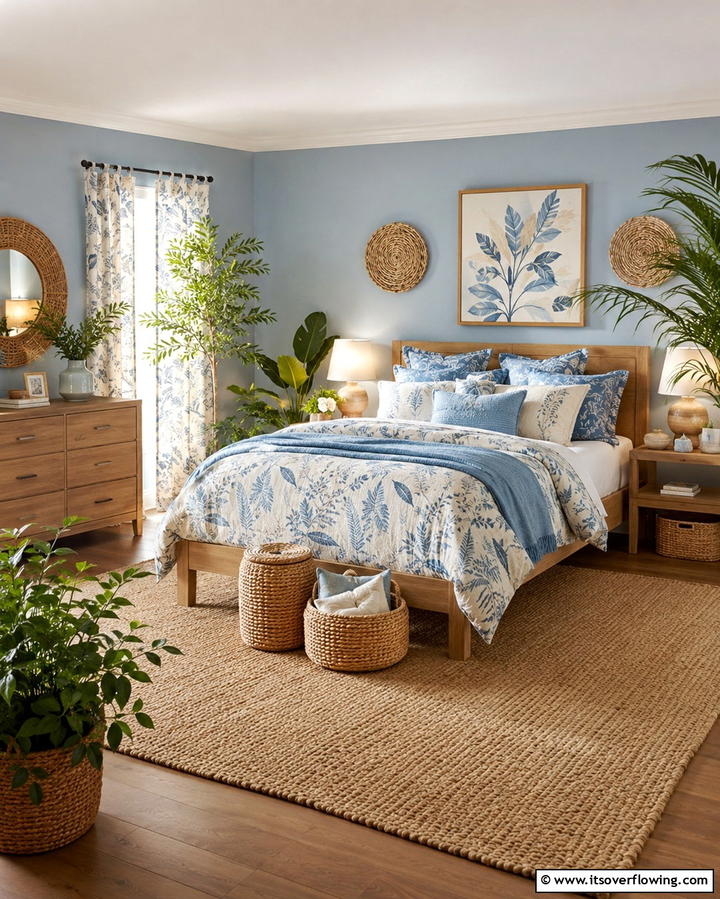 Nature Inspired Tranquility - 25 Blue and Beige Bedroom Ideas for a Calming Space