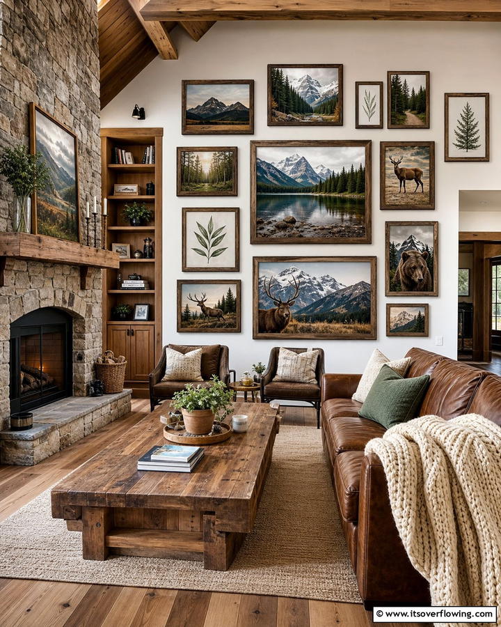 Nature Inspired Wall Art - 25 Cabin Decor Ideas for a Cozy Retreat