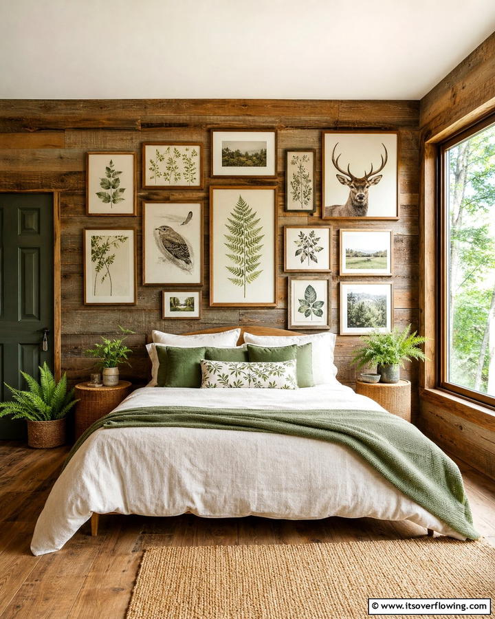 Nature Inspired Wall Art - 25 Cozy Cabin Bedroom Ideas for a Rustic Escape