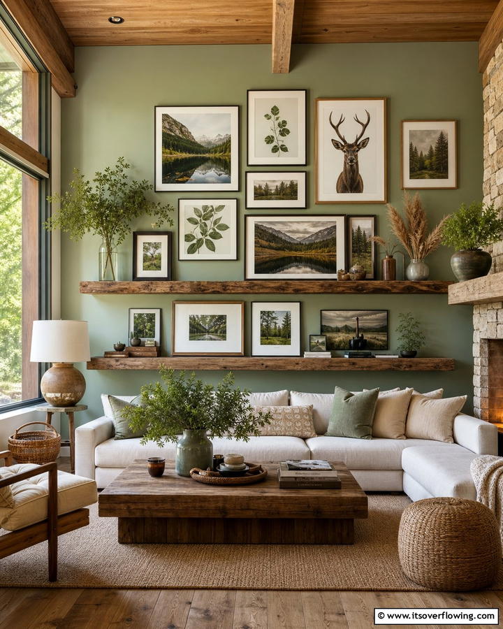 Nature Themed Photo Wall - 21 Photo Wall Arrangements for Personalized Home Galleries