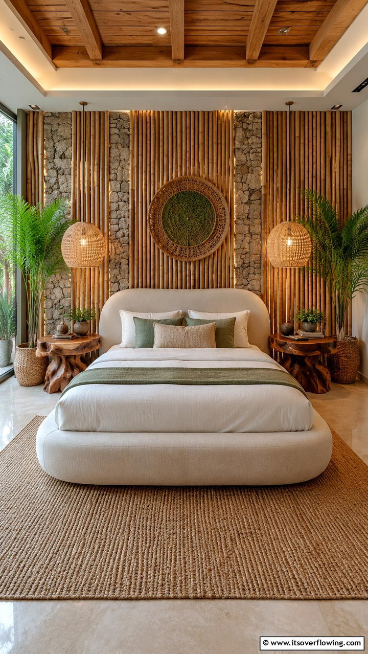 Natures Textures - 30 Bedroom Accent Wall Ideas to Transform Your Space