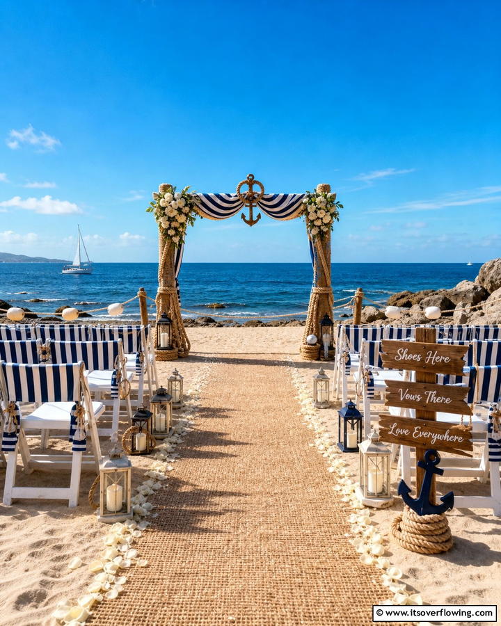 Nautical Accents and Vibes - 21 Beach Wedding Ideas for a Sun-Kissed Ceremony by the Ocean