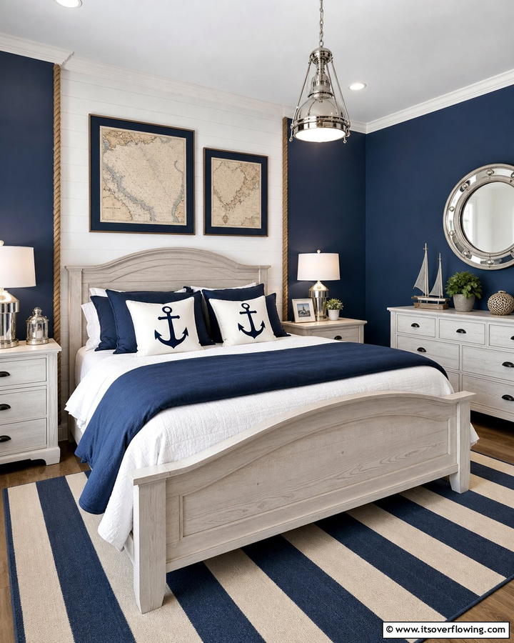 Nautical Accents for Modern Retreat - 21 Beach Themed Bedroom Ideas for a Coastal Escape at Home