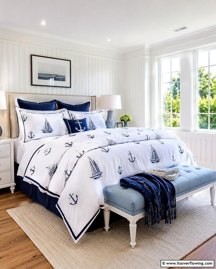 Nautical Bedding Sets - 25 Nautical Decor Ideas for a Beachy Home