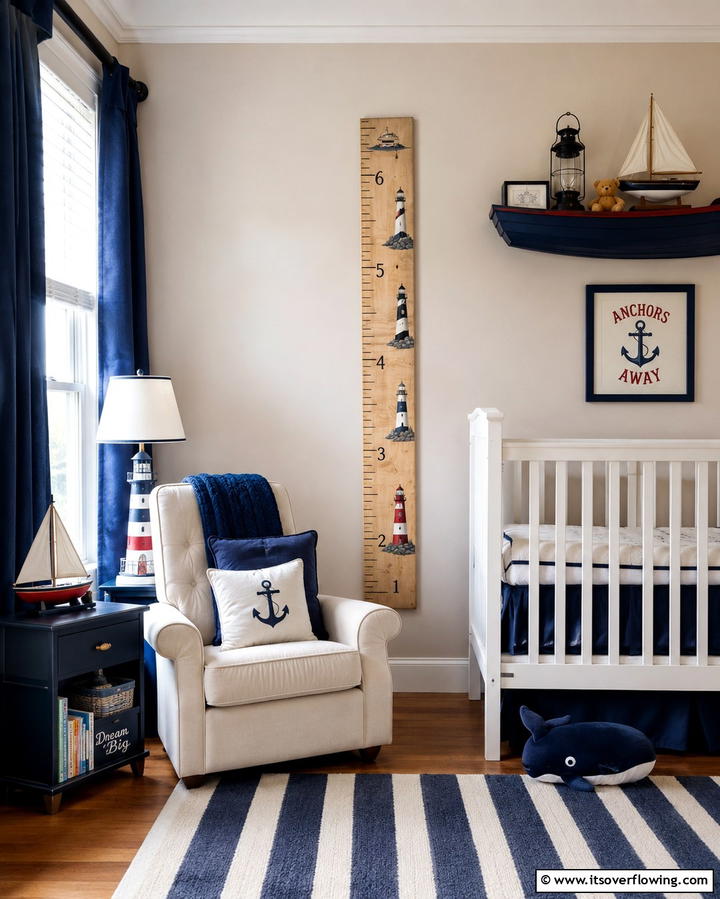 Nautical Growth ChartExact - 25 Nautical Nursery Ideas for a Coastal Vibe