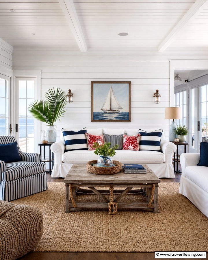 Nautical Inspiration - 25 Ralph Lauren Living Room Ideas for Classic Elegance