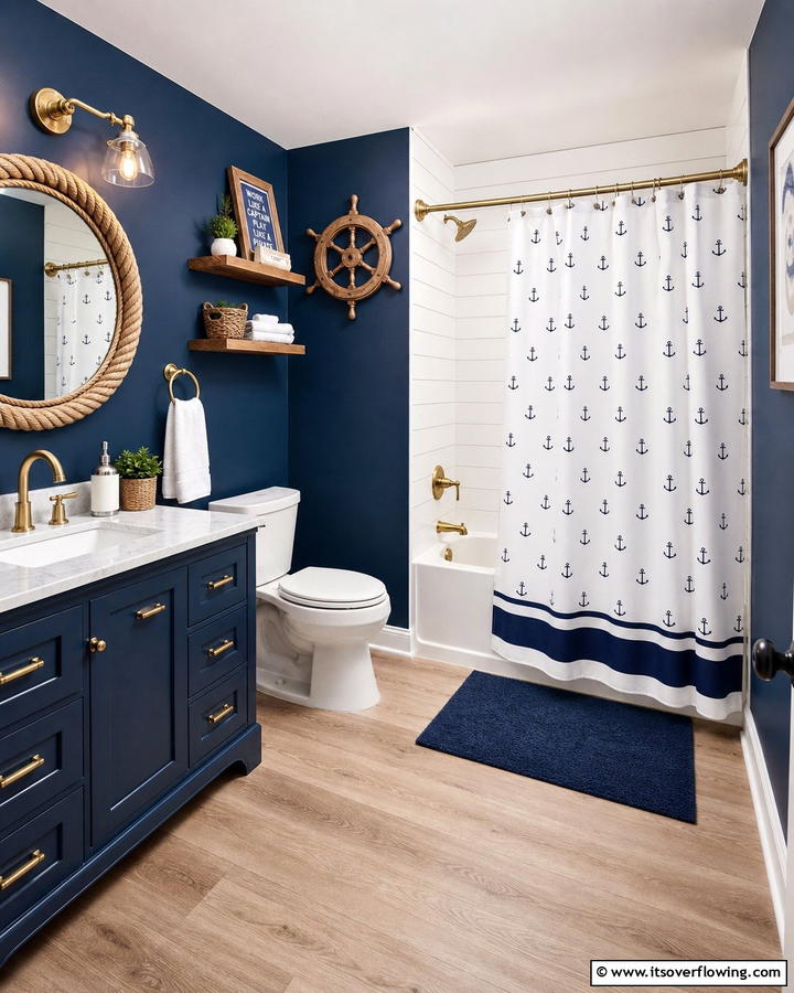 Nautical Inspired Blue Bathroom - 25 Blue Bathroom Ideas for a Serene Retreat
