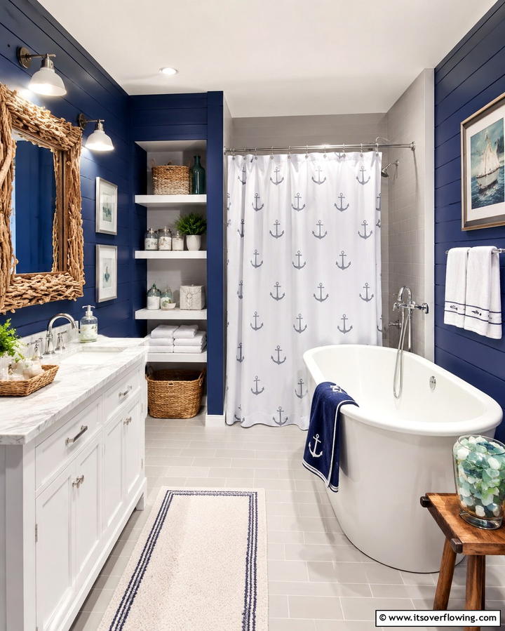 Nautical Inspired Charm - 25 Blue and Gray Bathroom Ideas for a Modern Look