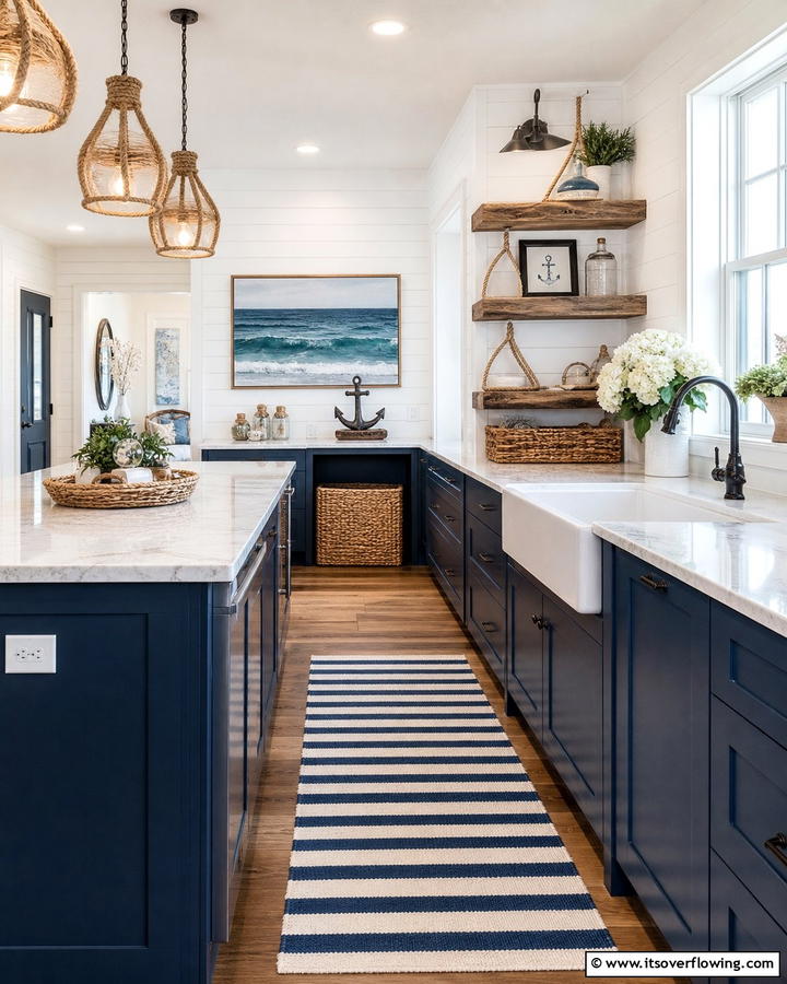 Nautical Inspired Decor - 25 Blue and White Kitchen Ideas for a Fresh and Timeless Look
