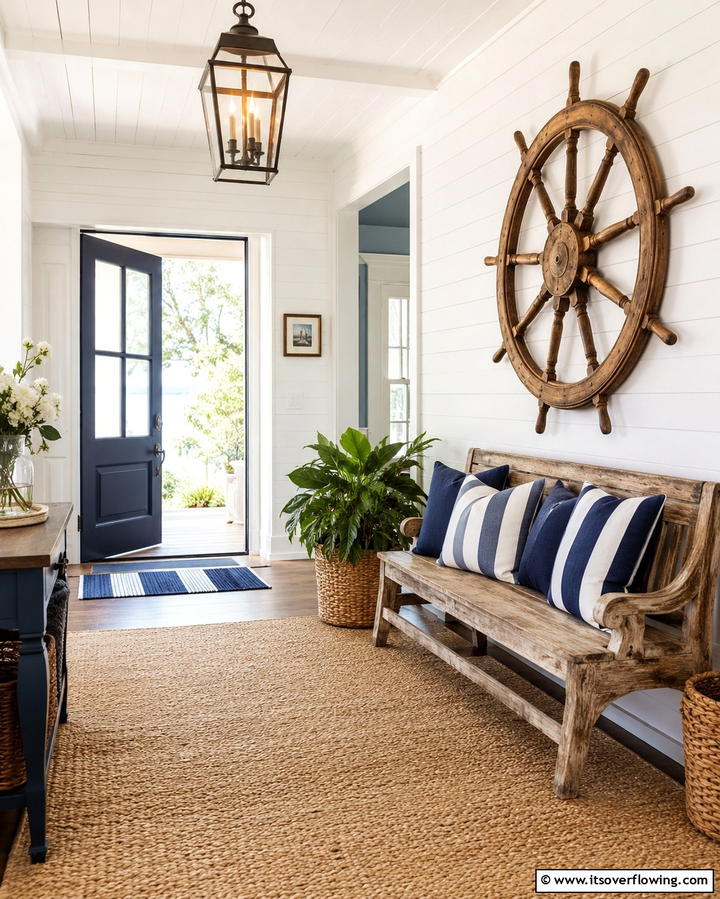 Nautical Inspired Entryway - 25 Nautical Decor Ideas for a Beachy Home