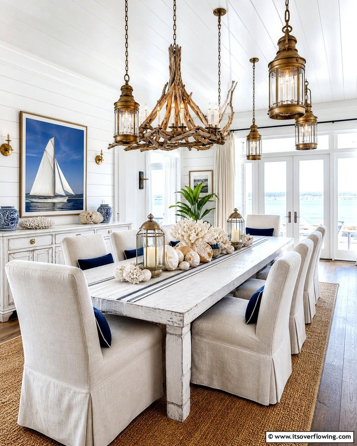 Nautical Inspired Lighting FixturesOne - 25 Coastal Dining Room Ideas for a Beachy Vibe