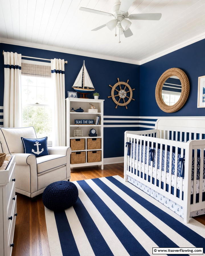 Nautical Inspired Nursery Bliss - 25 Blue Nursery Ideas for a Calming and Serene Baby Room