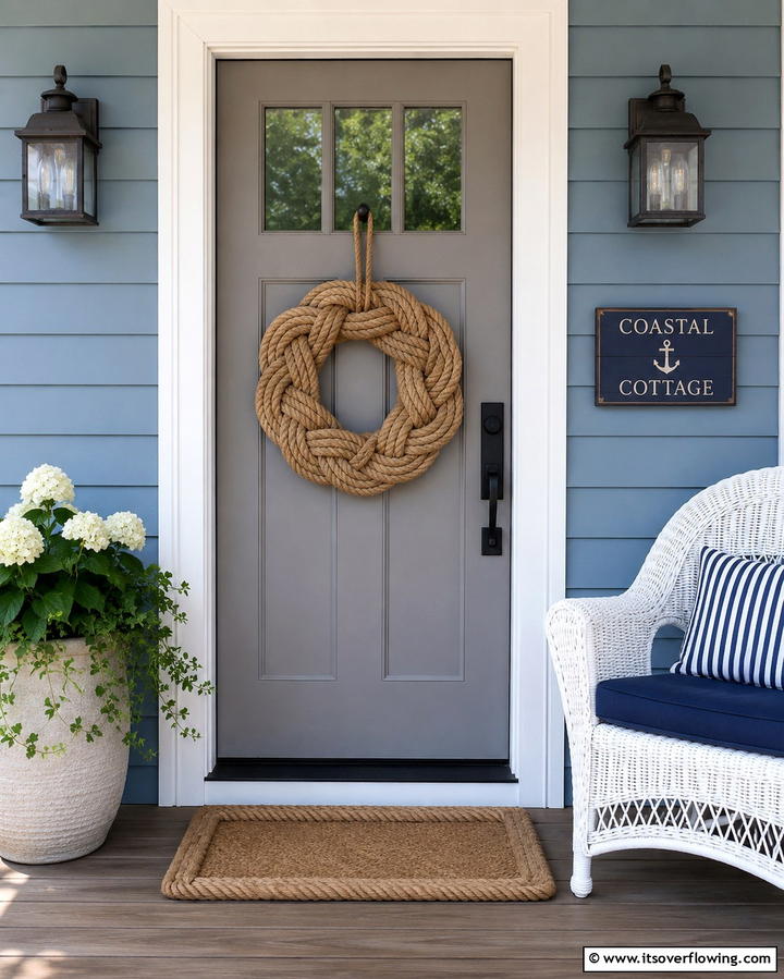 Nautical Rope Accents - 25 Summer Front Door Decor Ideas to Welcome the Season