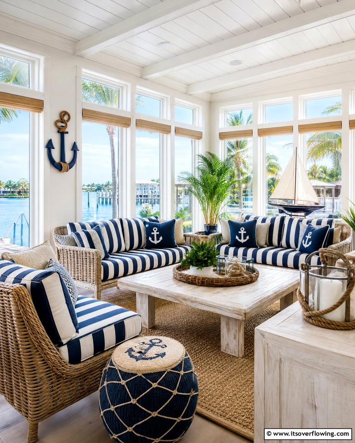 Nautical Theme - 25 Florida Room Ideas for a Relaxing Sun-Filled Space