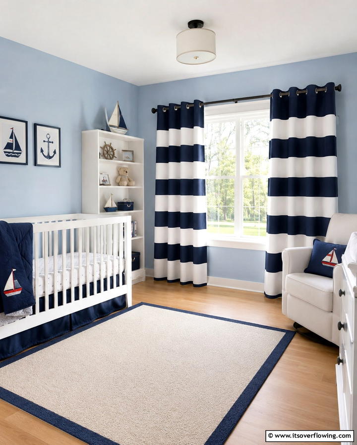 Nautical Themed Curtains - 25 Nautical Nursery Ideas for a Coastal Vibe