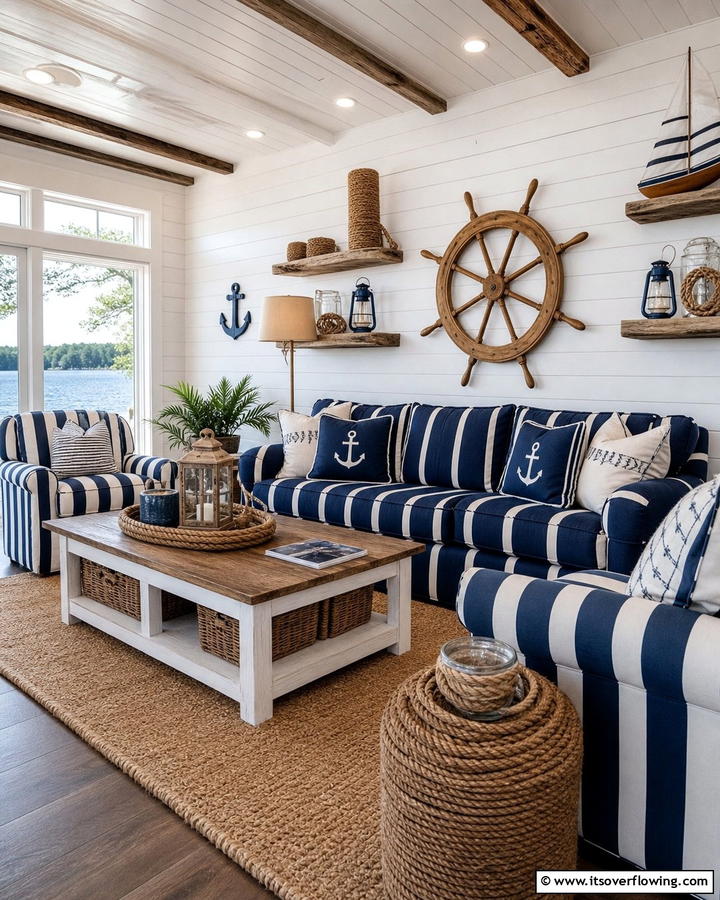 Nautical Themed Decor - 21 Lake House Decorating Ideas for Serene Waterfront Vibes