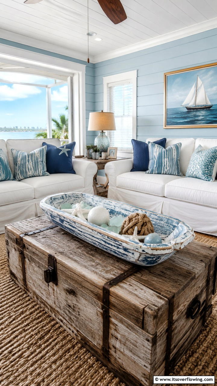 Nautical Themed Dough Bowl Accents - 30 Rustic Dough Bowl Decor Concepts for Farmhouse-Inspired Homes