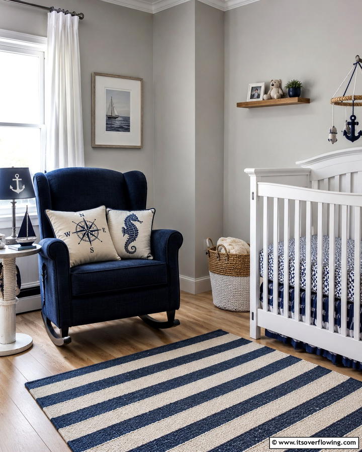 Nautical Themed Throw Pillows - 25 Nautical Nursery Ideas for a Coastal Vibe